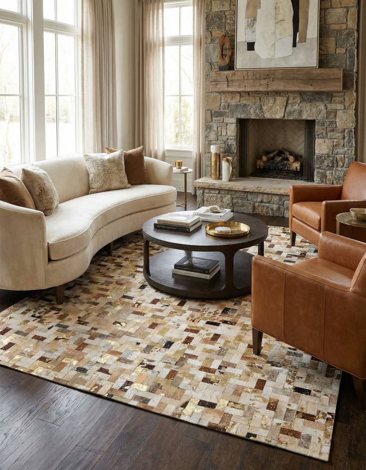 Detail image of  7' 11 x 10' 1 Cowhide - Patchwork Rug