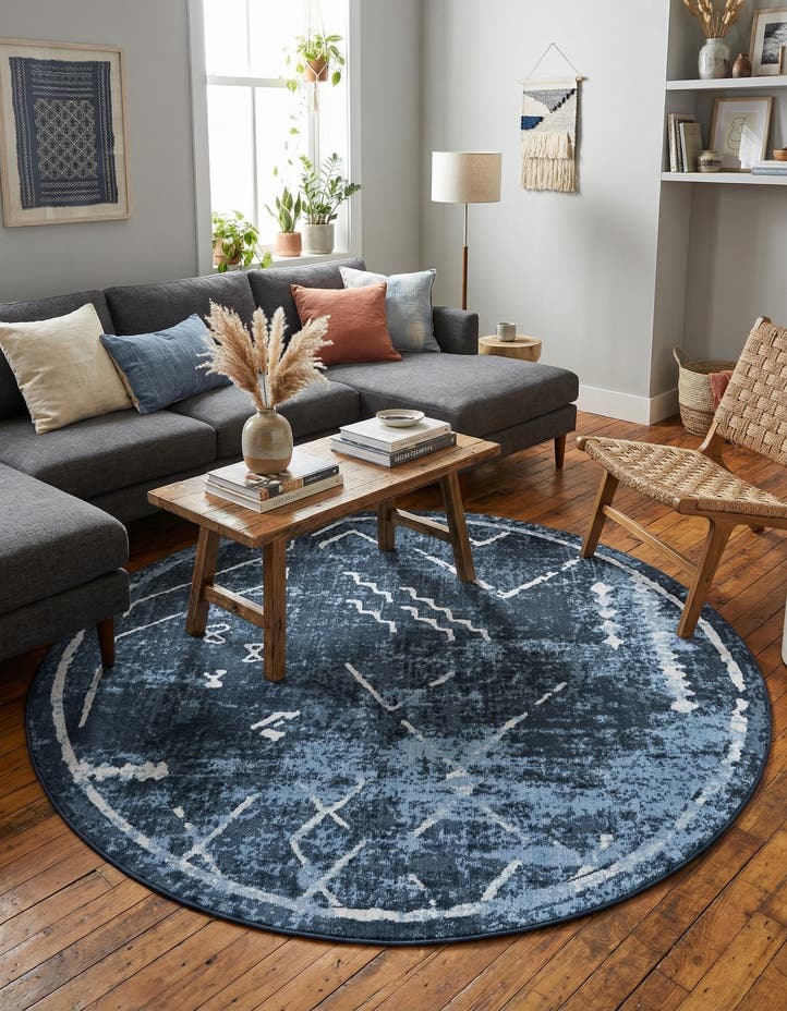 7' 10 x 7' 10 Kamala Washable Round Rug
