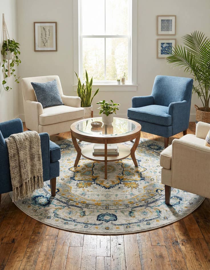 Detail image of 7' 10 x 7' 10 Madeline Vintage Round Rug