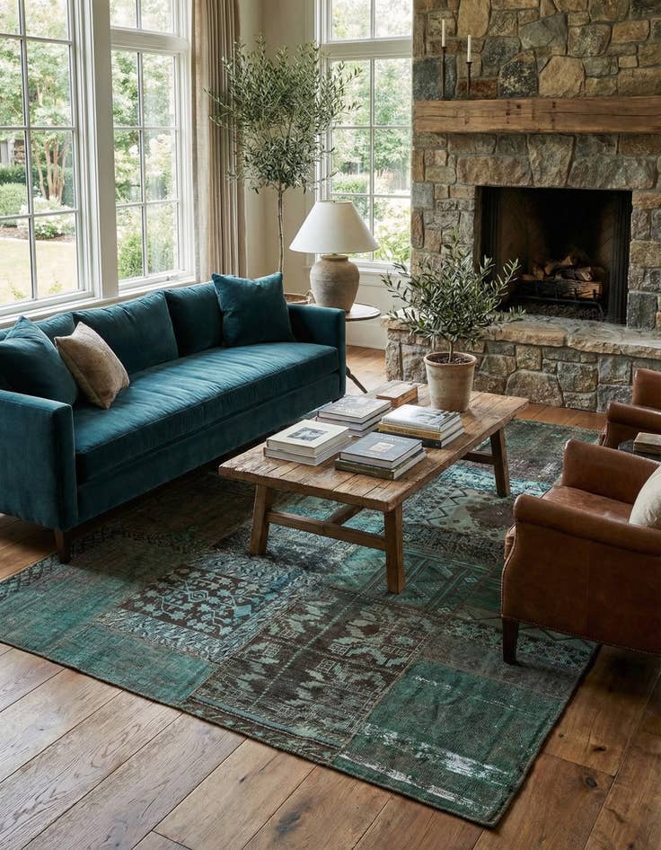 Detail image of 6' 6 x 10' 1  Hand Knotted Ultra Vintage Persian Wool Rug