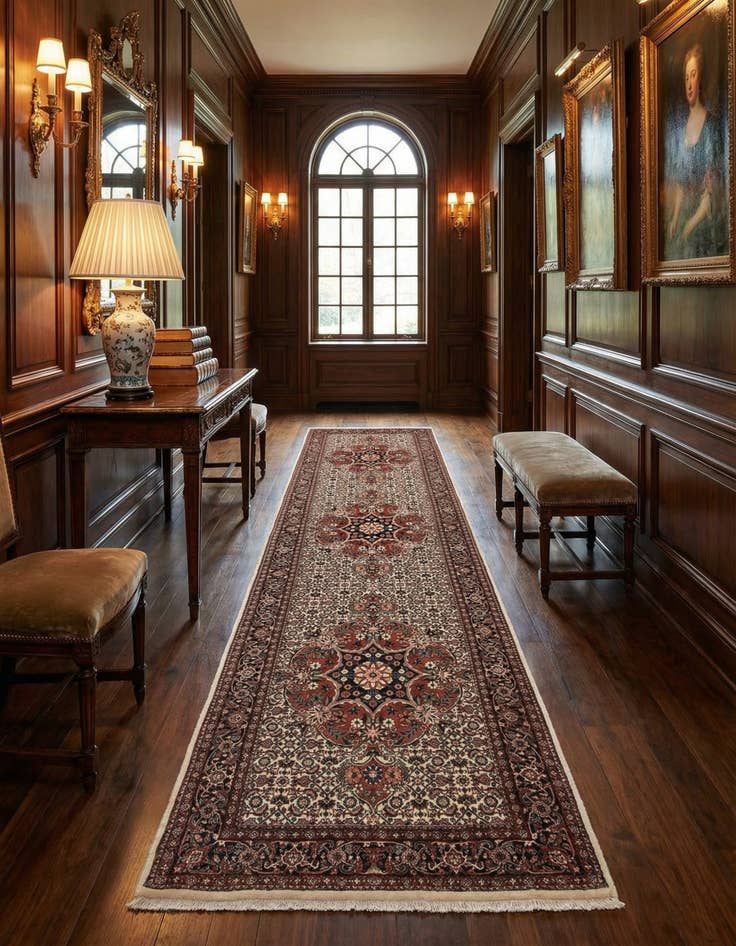 Detail image of 2' 10 x 9' 7 Bidjar With Silk Runner Rug