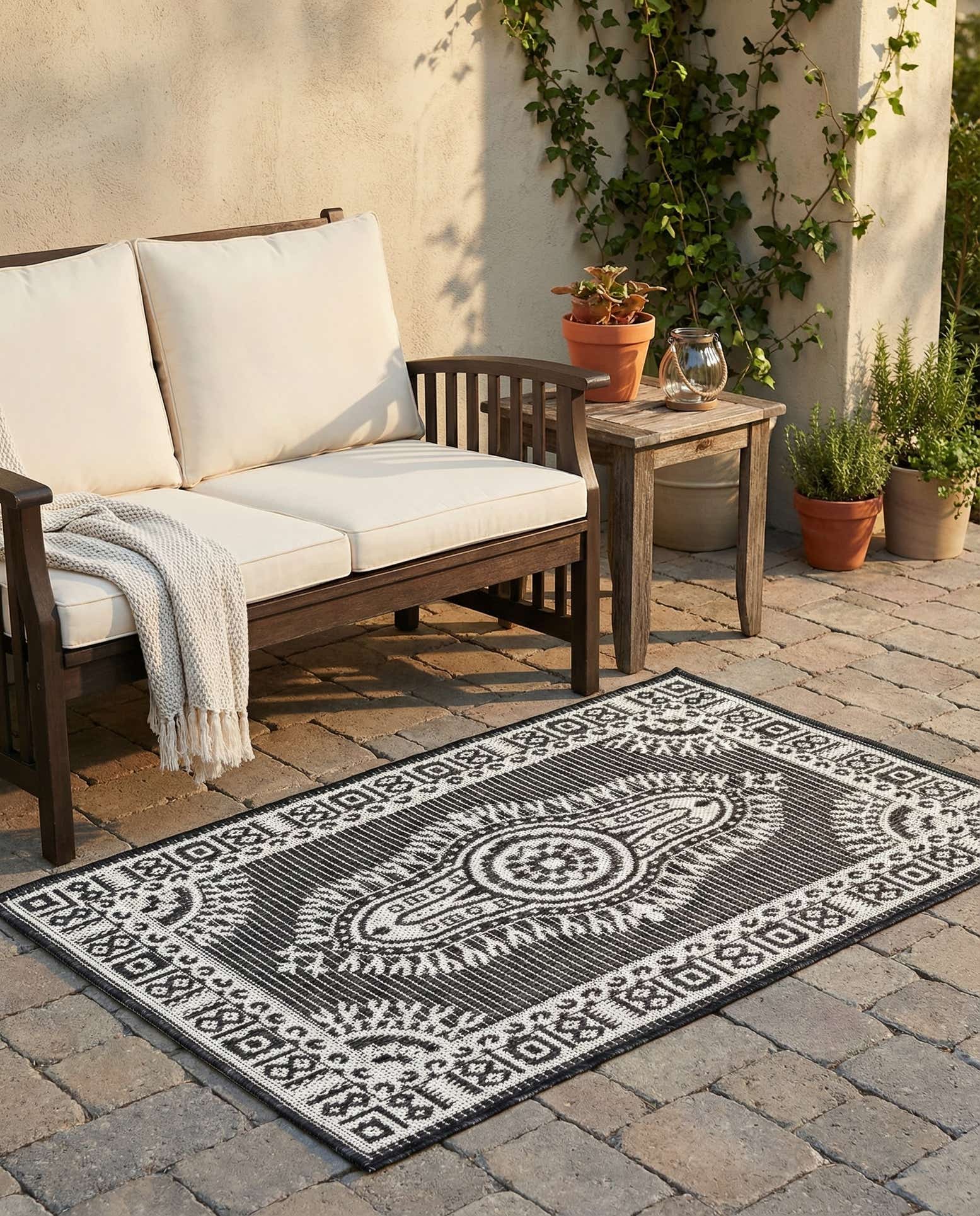 2' x 3' Easy-Clean Traditional Indoor / Outdoor Rug