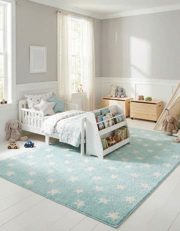 Clear Blue Whimsy Kids Rug