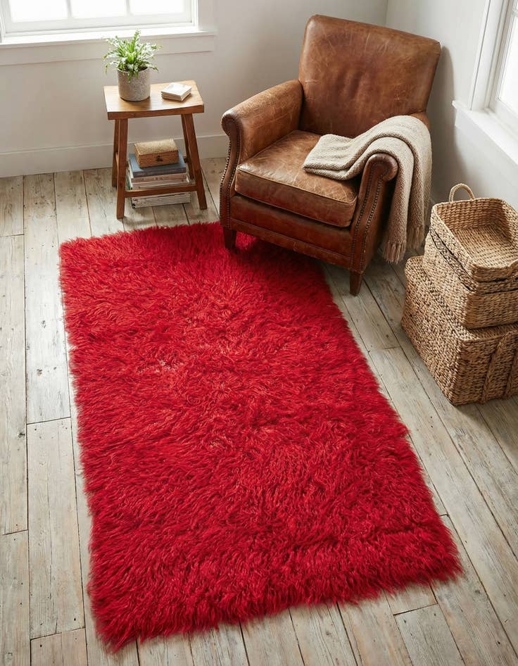 Detail image of  2' 5 x 4' 6  Hand Knotted Moroccan Wool Runner Rug