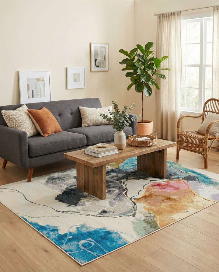 4' 1 x 6' 1 Easy-Clean Modern Indoor / Outdoor Rug