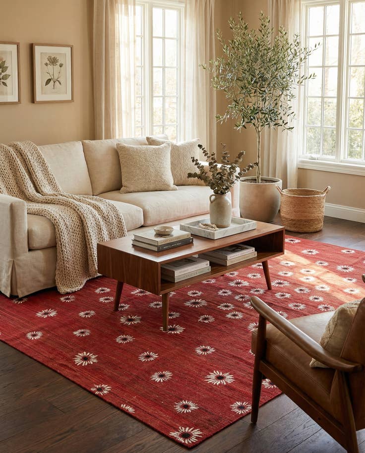 Detail image of 7' 3 x 9' 9 Hand Woven Kilim Modern Rug