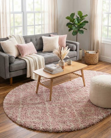  5' 3 x 8' Lattice Shag Oval Rug