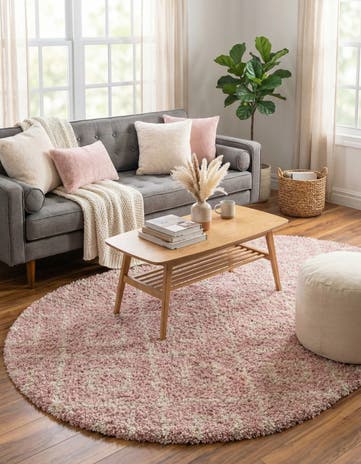 5' 3 x 8' Lattice Shag Oval Rug