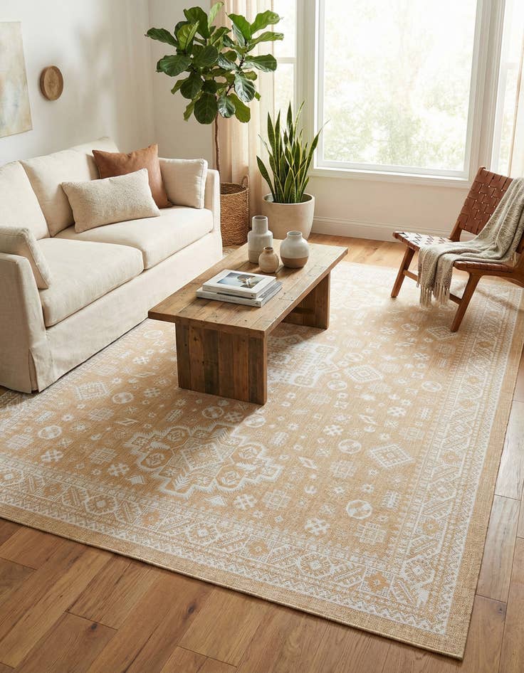 Detail image of 10' x 13'  Washable Aztec Indoor / Outdoor Rug