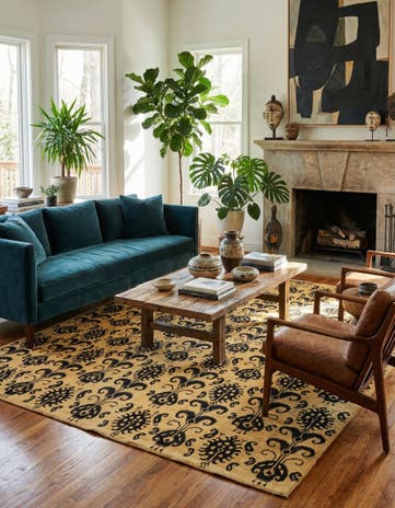 8' 2 x 9' 6 Hand Knotted Ikat Oriental Rug