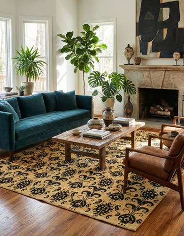 8' 2 x 9' 6 Hand Knotted Ikat Oriental Rug