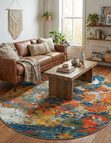 Washable Vivid Oval Rug