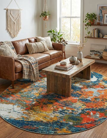Washable Vivid Oval Rug