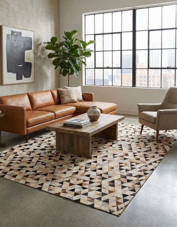 8' x 9' 10 Cowhide - Patchwork Rug