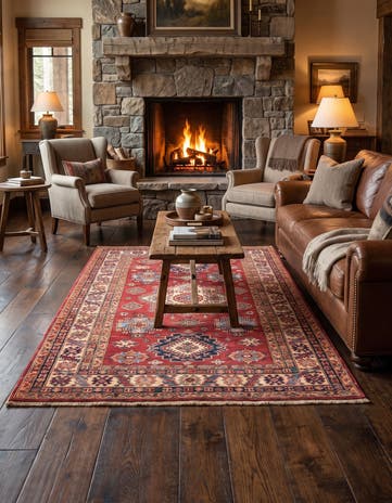 4' 1 x 6' 2 Hand Knotted Kazak Rug