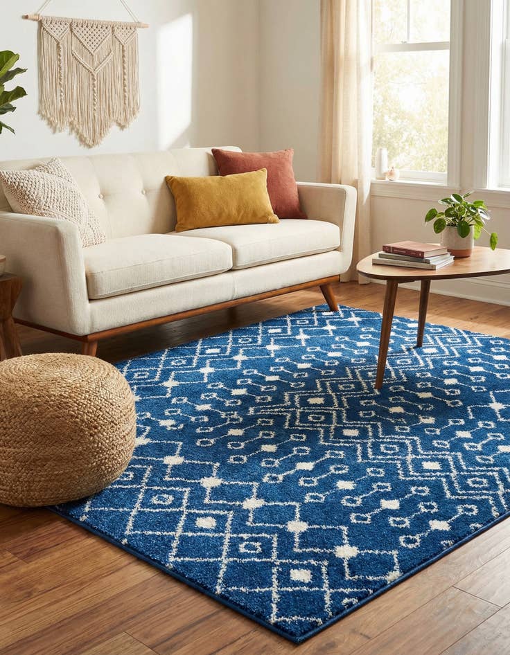 Detail image of 5' 3 x 5' 3 Moroccan Trellis Square Rug