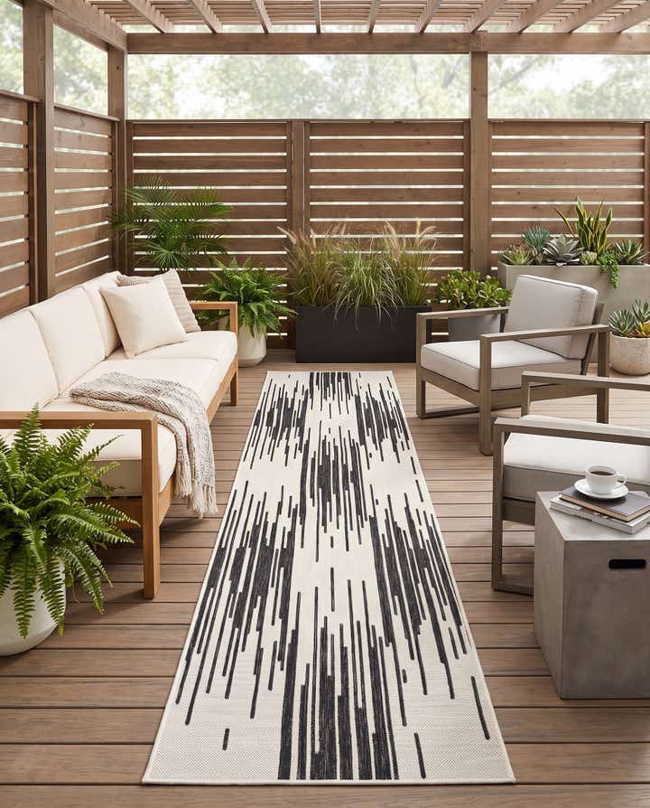 2' 7 x 12' Easy-Clean Modern Indoor / Outdoor Runner Rug