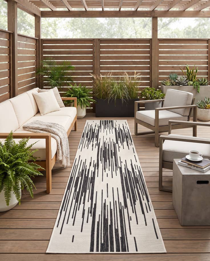 Detail image of 2' 7 x 12' Easy-Clean Modern Indoor / Outdoor Runner Rug