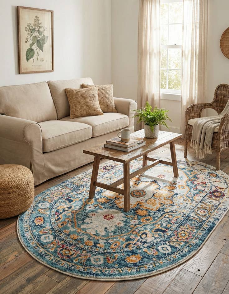 Detail image of  4' x 6' Madeline Vintage Oval Rug