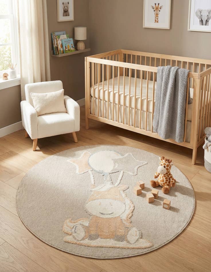 Detail image of 5' x 5' Whimsy Kids Round Rug