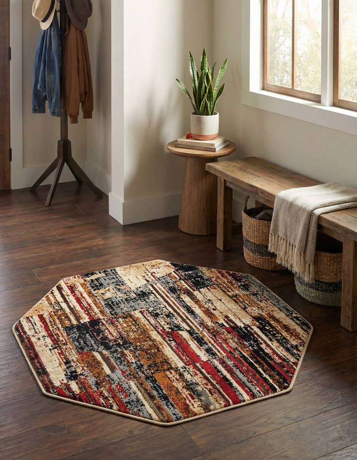 Detail image of 3' x 3' Saturn Octagon Rug