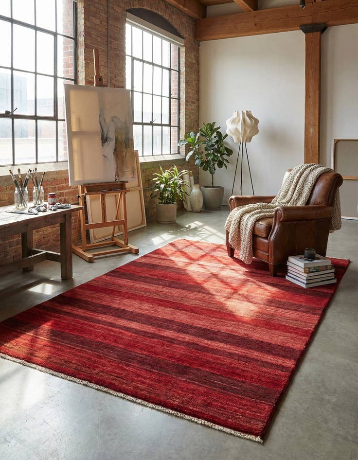 Detail image of 4' 6 x 6' 5  Hand Knotted Kashkuli Gabbeh Oriental Wool Rug