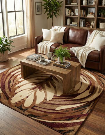 Beige Cafe Square Rug