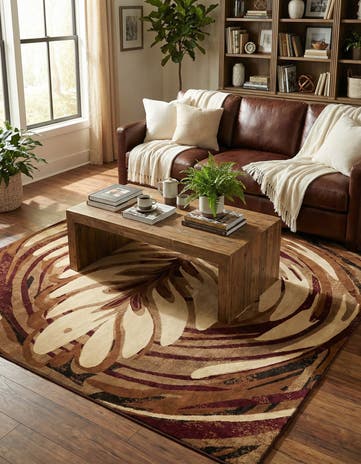 Beige Cafe Square Rug