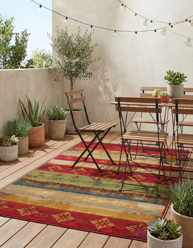 Detail image of 6' x 9'  Washable Modern Indoor / Outdoor Rug