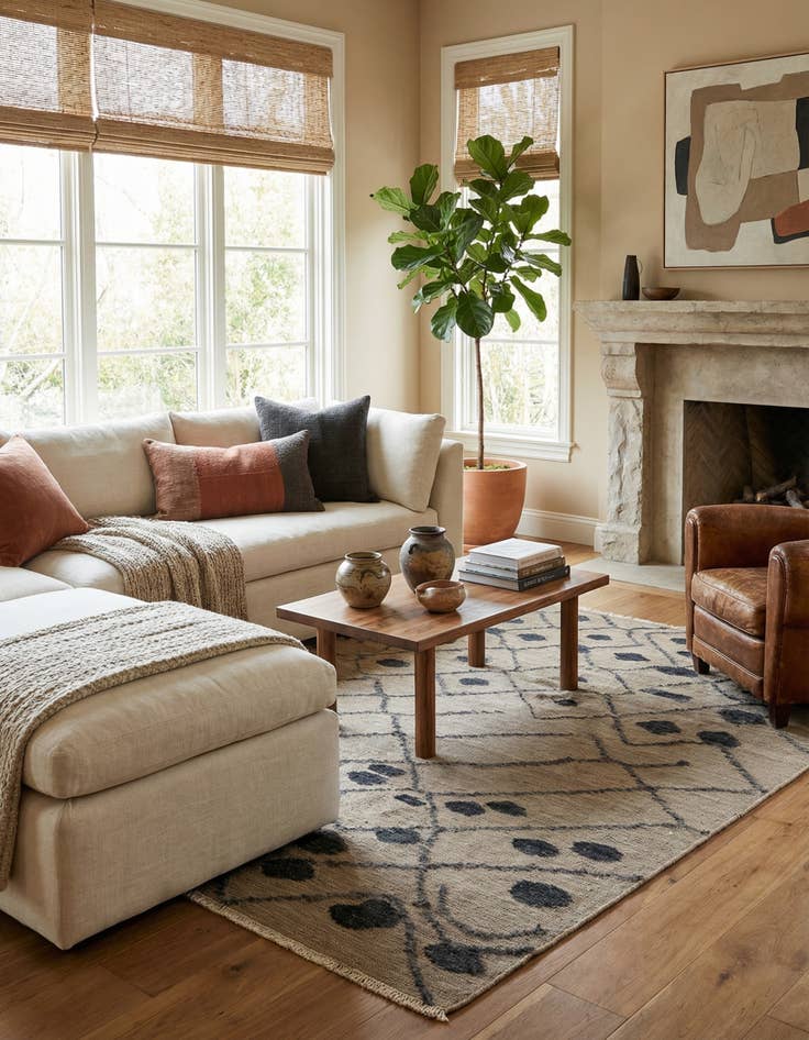 Detail image of 5' 1 x 6' 5  Hand Knotted Darya Wool Rug