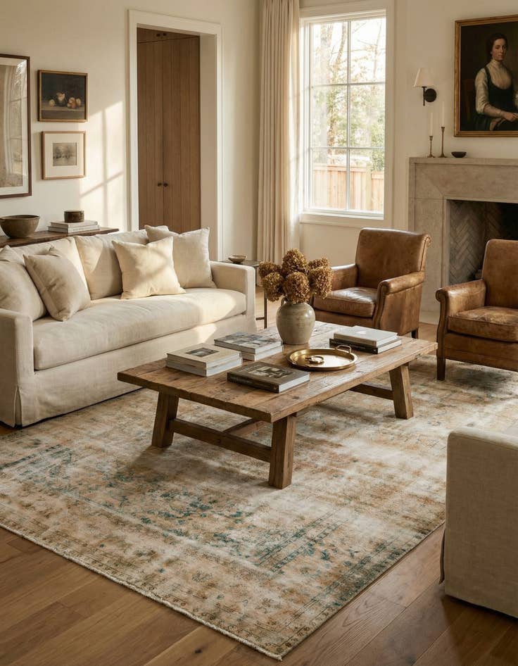 Detail image of 8' 1 x 11' 5 Hand Knotted Ultra Vintage Persian Wool Rug