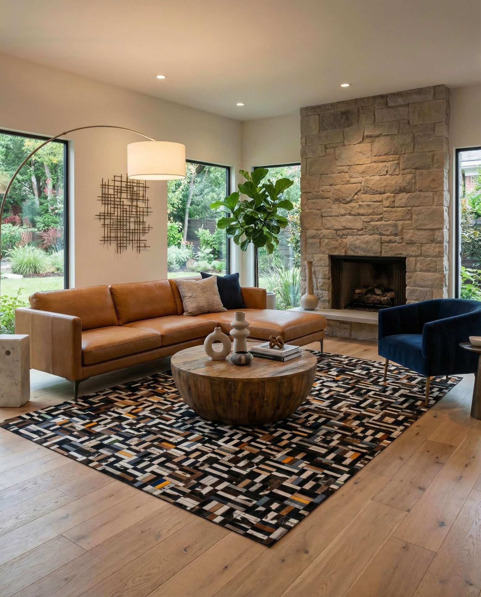 5' 2 x 8' Cowhide - Patchwork Rug