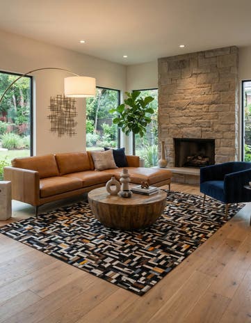5' 2 x 8' Cowhide - Patchwork Rug