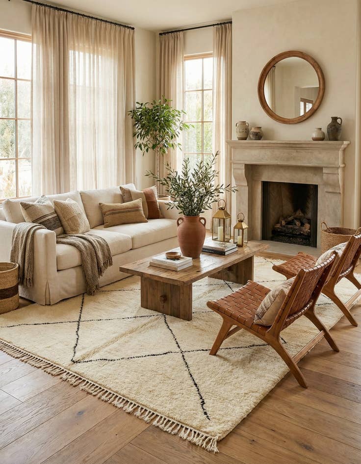 Detail image of  7' x 10' 3  Hand Knotted Moroccan Wool Rug