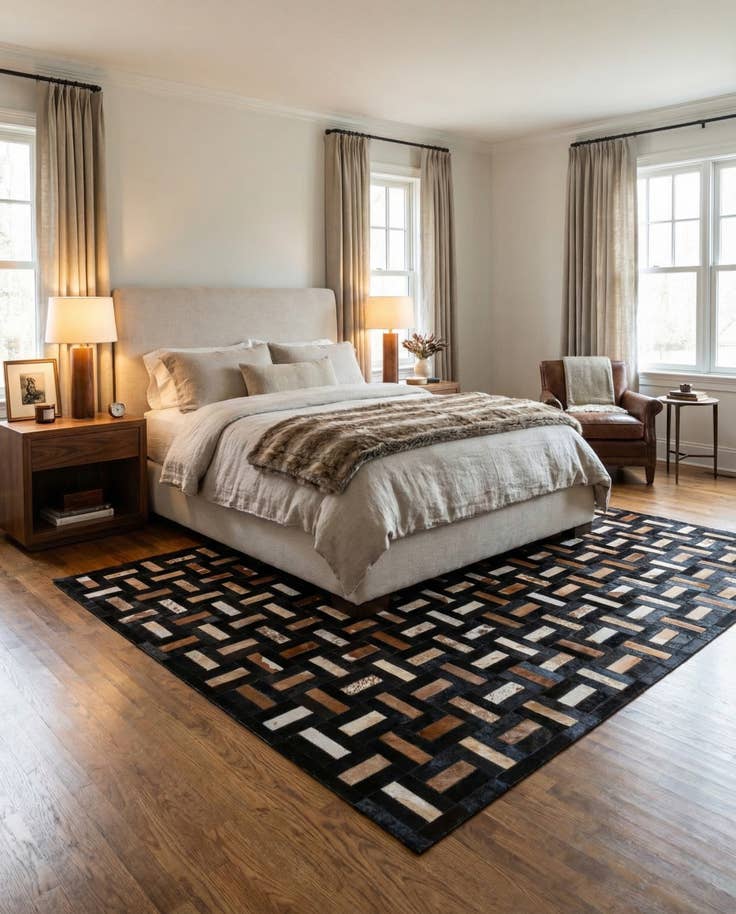 Detail image of 5' 3 x 8' 1 Cowhide - Patchwork Rug