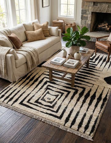 5' 8 x 7' 8 Hand Knotted Moroccan Wool Rug