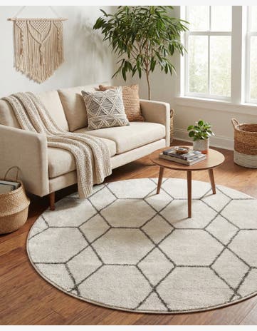 4' x 4' Trellis Frieze Round Rug