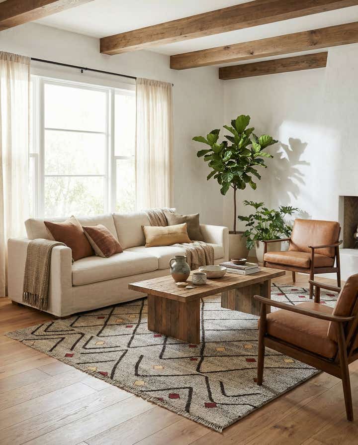 6' 3 x 7' 10 Hand Woven Kilim Modern Wool Rug