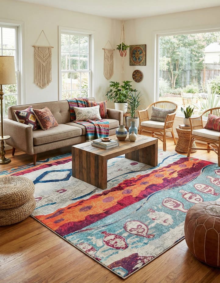 9' 10 x 9' 10 Washable Vivid Square Rug