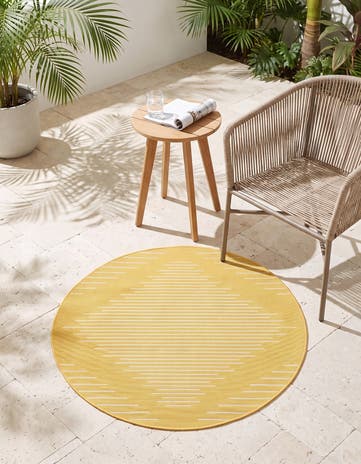 3' x 3' Easy-Clean Modern Indoor / Outdoor Round Rug
