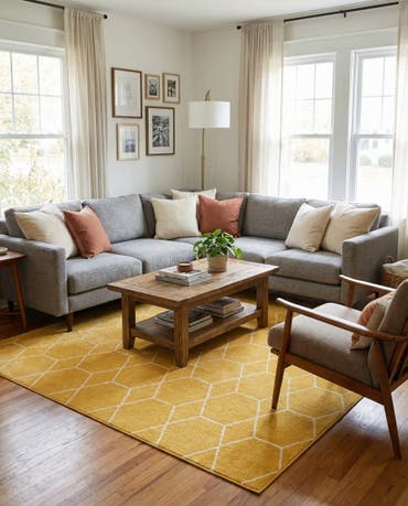  9' x 12' Lattice Frieze Rug