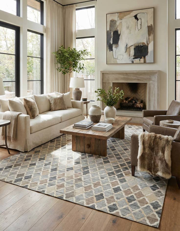 Detail image of  8' 1 x 9' 11 Cowhide - Patchwork Rug