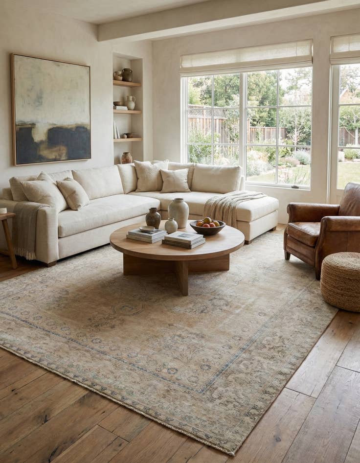 Detail image of 9' 8 x 12' 8  Hand Knotted Ultra Vintage Persian Wool Rug