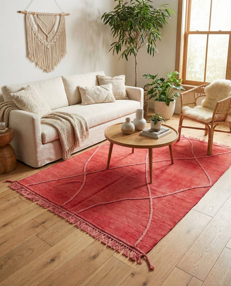Detail image of 4' 1 x 6' 1 Hand Knotted Moroccan Wool Rug