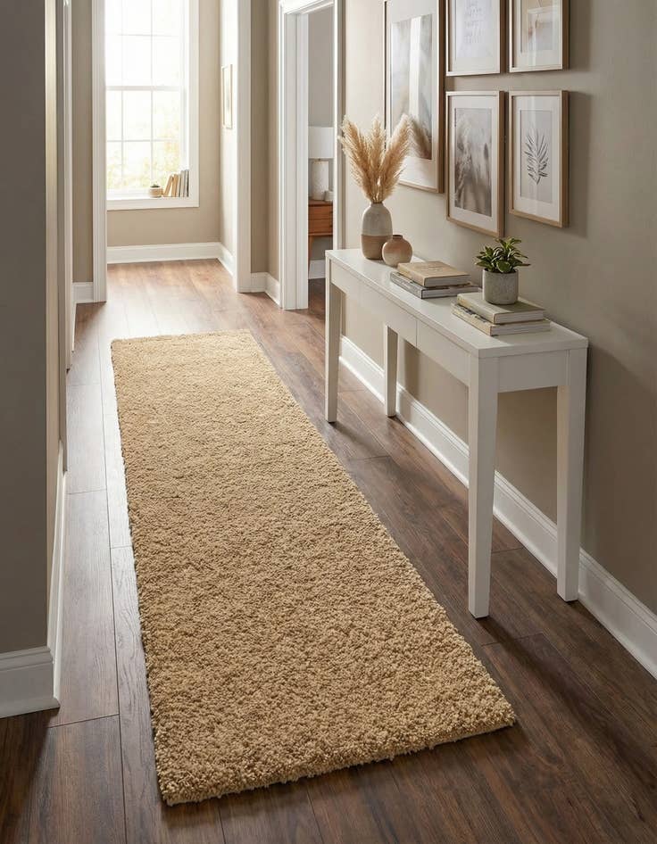 Detail image of 2' 7 x 10' Soft Solid Shag Runner Rug