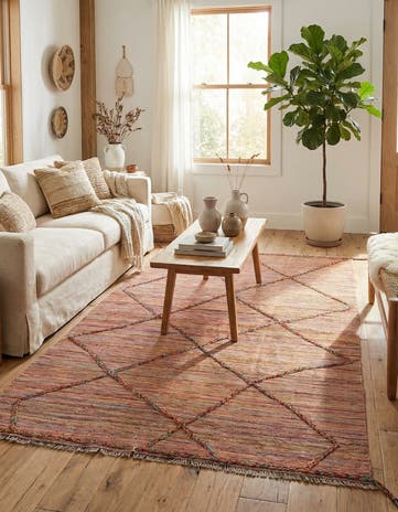 5' 3 x 8' Hand Knotted Moroccan Wool Rug