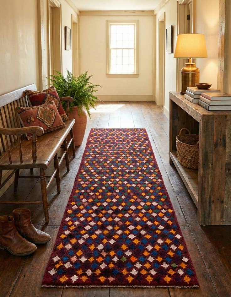 Detail image of  2' 9 x 9' 8  Hand Knotted Balouch Wool Runner Rug