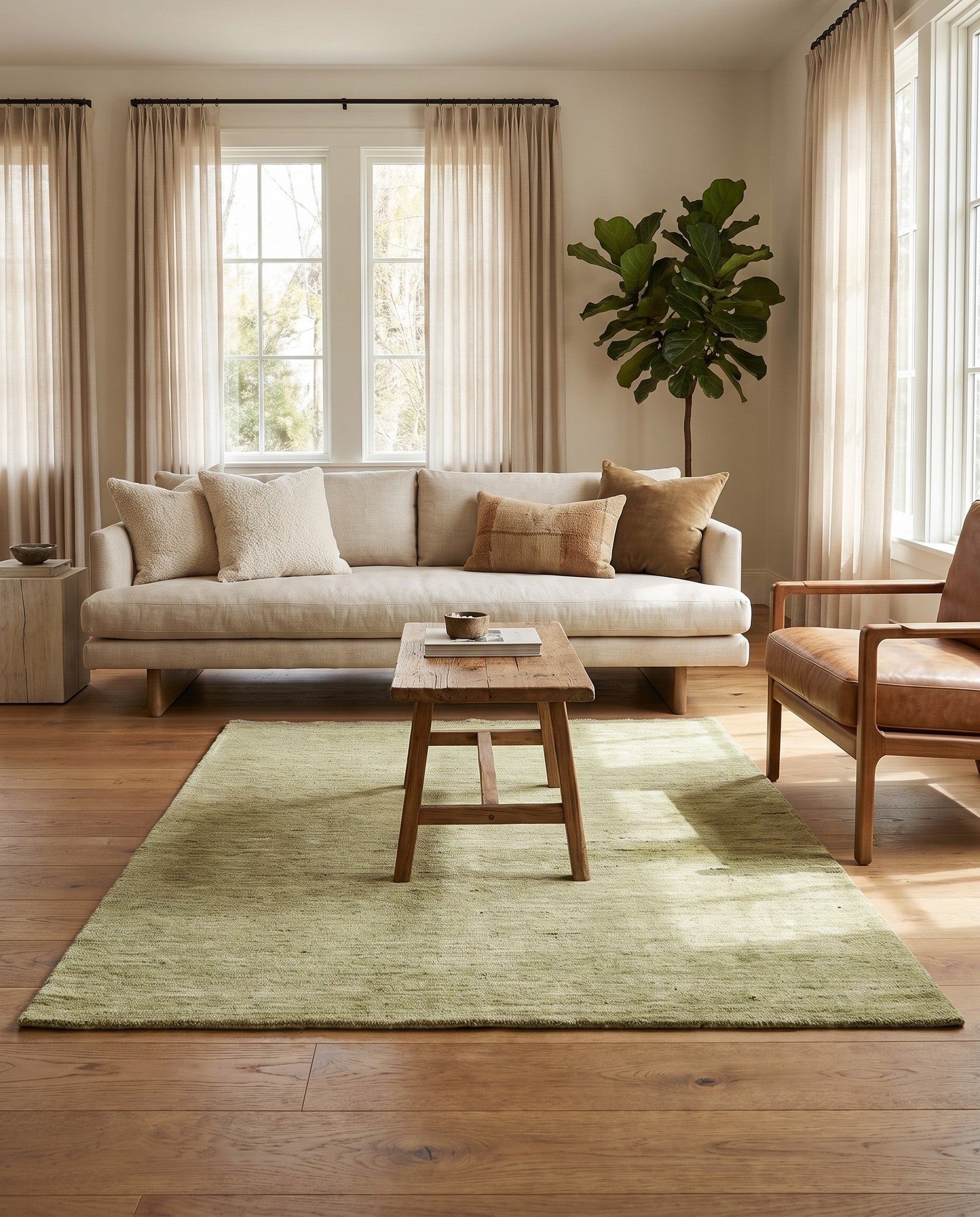 4' 6 x 6' 4 Hand Knotted Moroccan Wool Rug