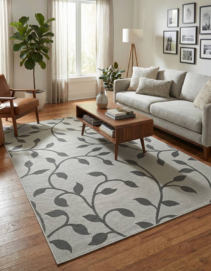 Detail image of 8' x 11' 4 Easy-Clean Botanical Indoor / Outdoor Rug