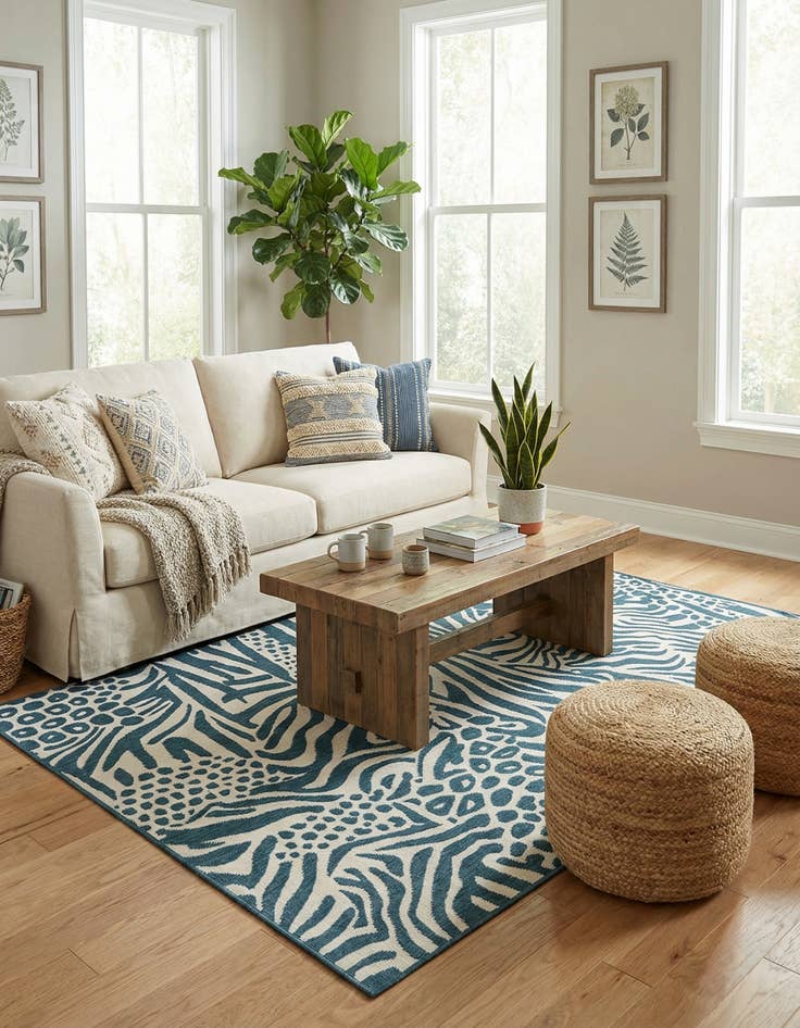 Detail image of 5' x 8'  Washable Safari Indoor / Outdoor Rug